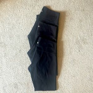 Lululemon Black Wunder Under High Rise Leggings (FullOn Luxtreme) Lot, size 10